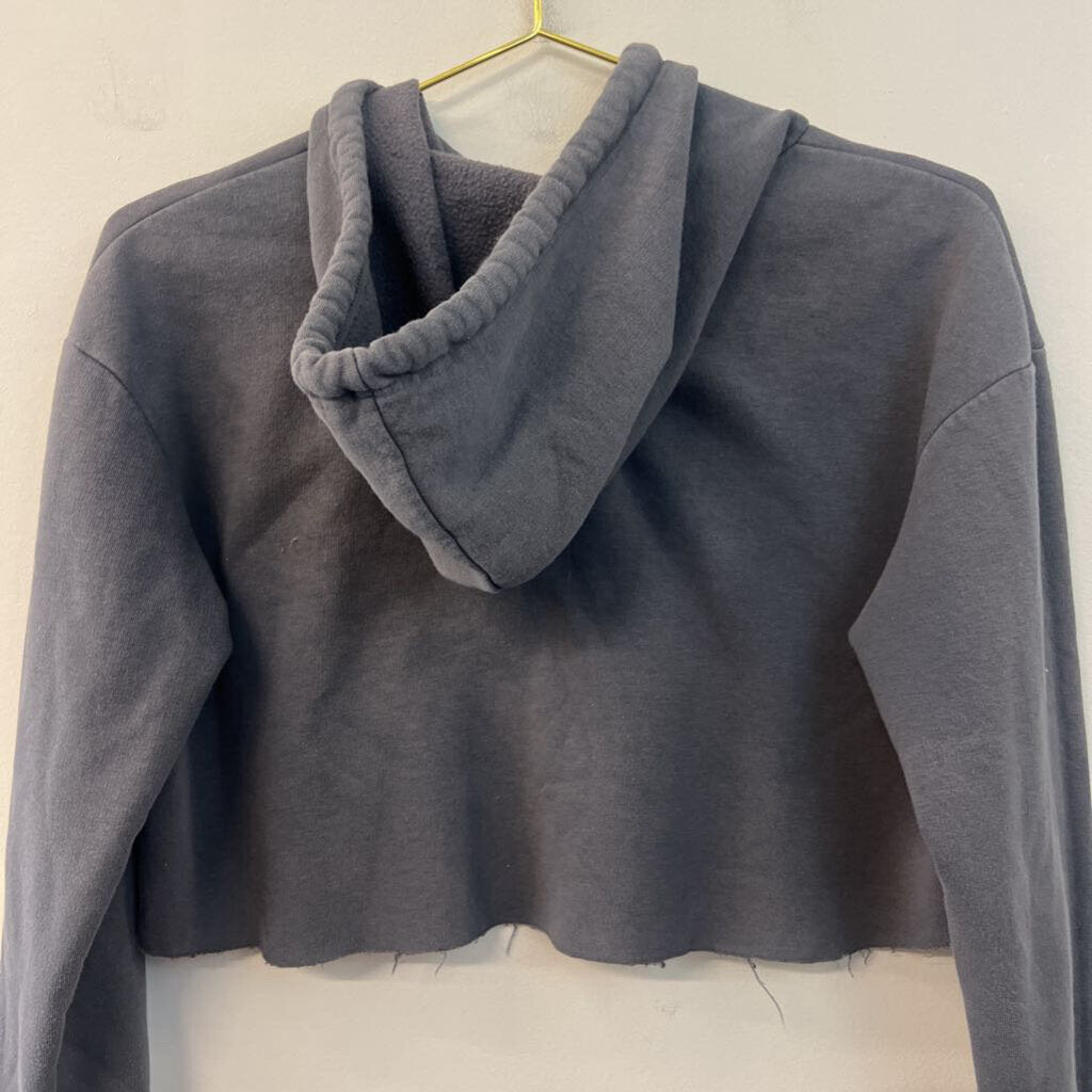 I Heart NYC Grey Cropped Hoodie Extra Small