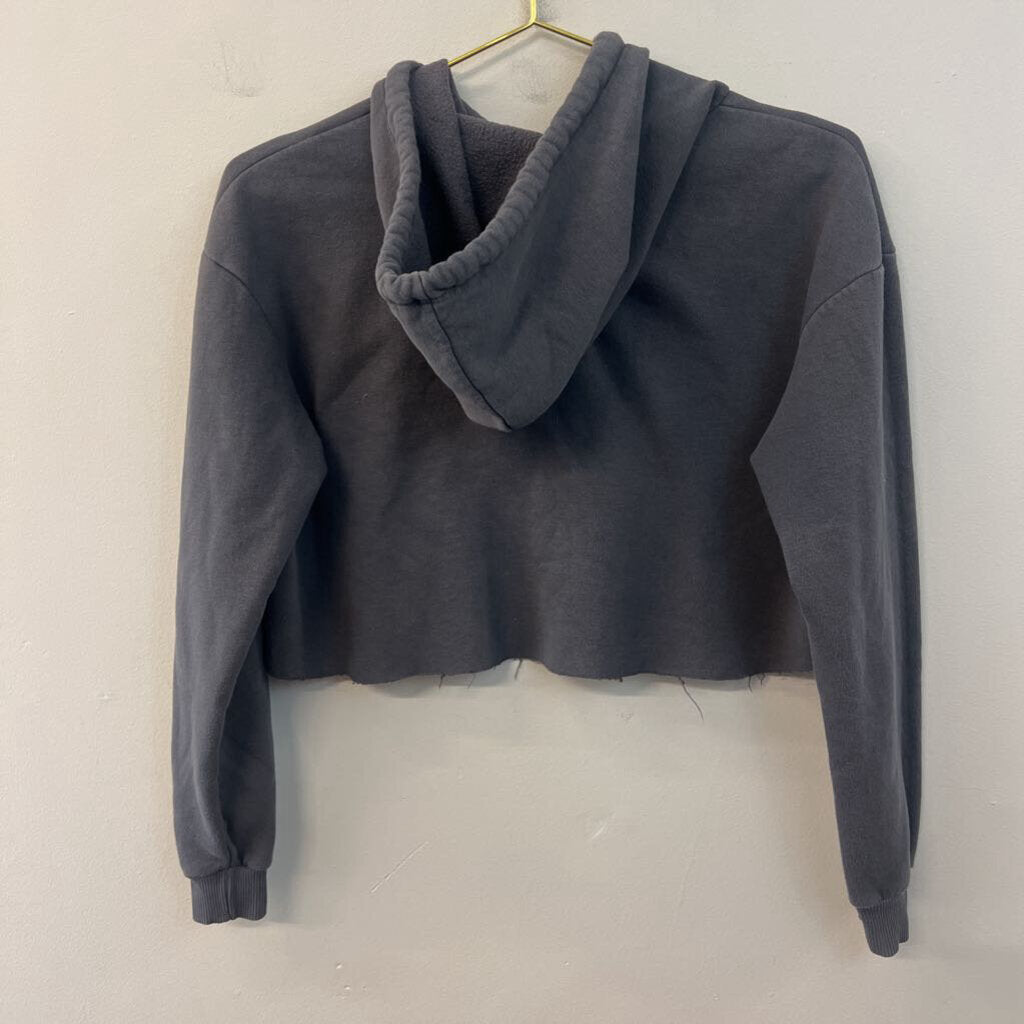 I Heart NYC Grey Cropped Hoodie Extra Small