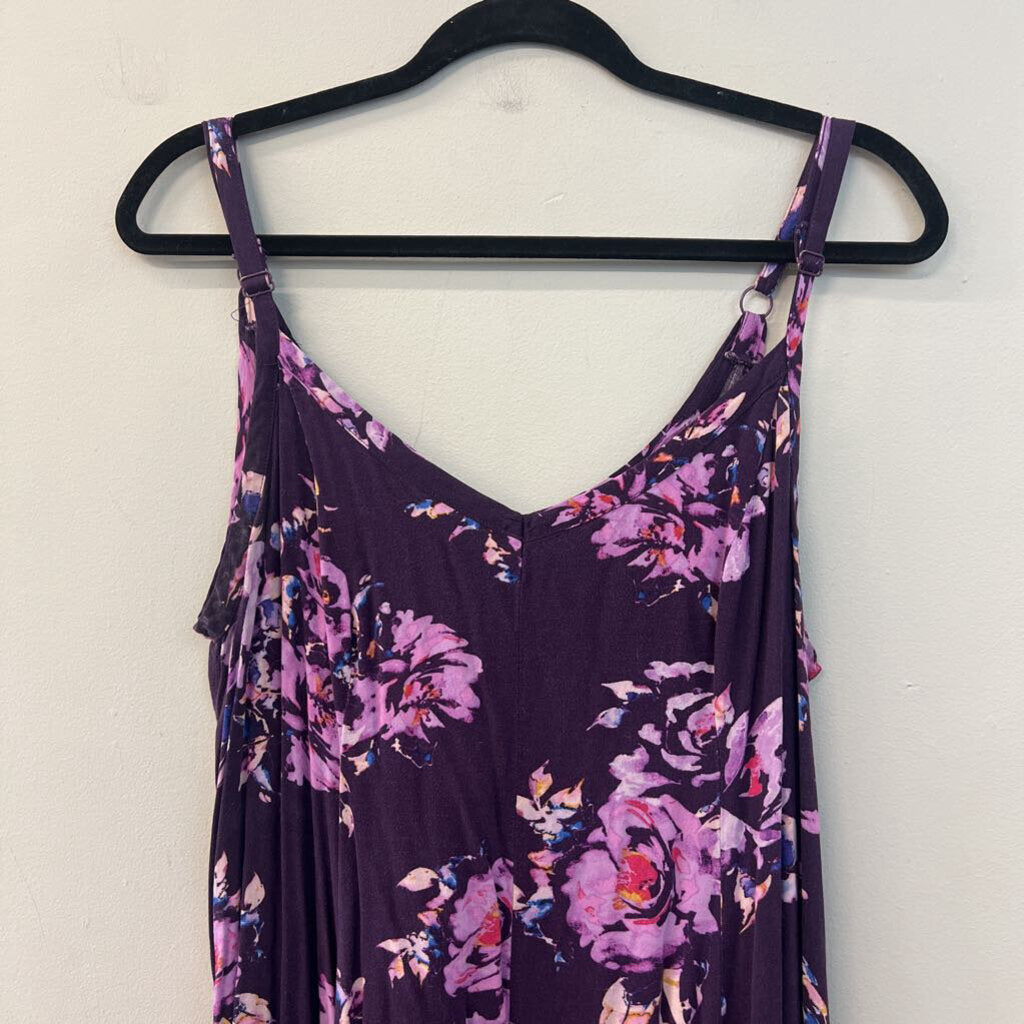 Torrid Purple Flower Print Maxi Dress 1