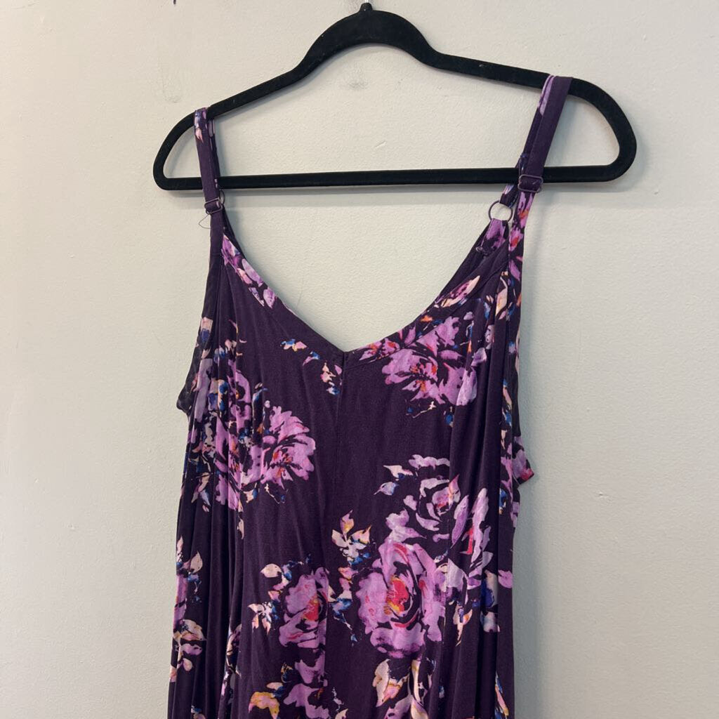 Torrid Purple Flower Print Maxi Dress 1