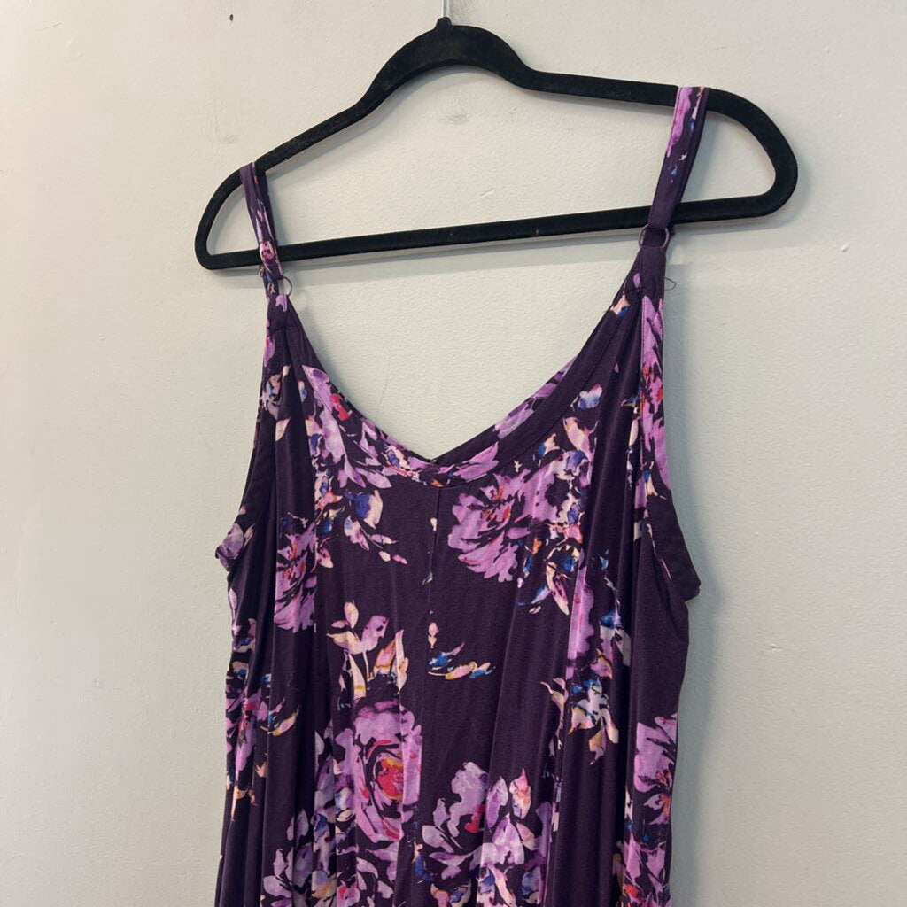 Torrid Purple Flower Print Maxi Dress 1