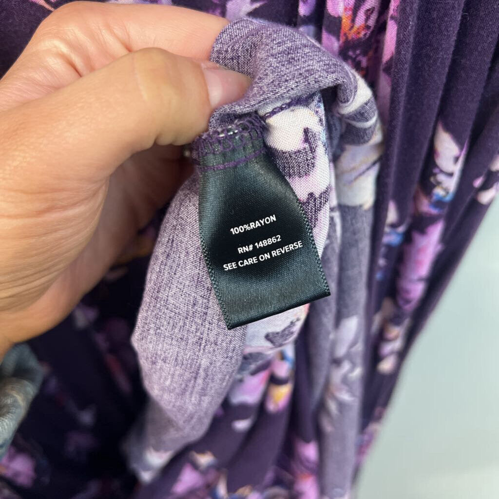 Torrid Purple Flower Print Maxi Dress 1