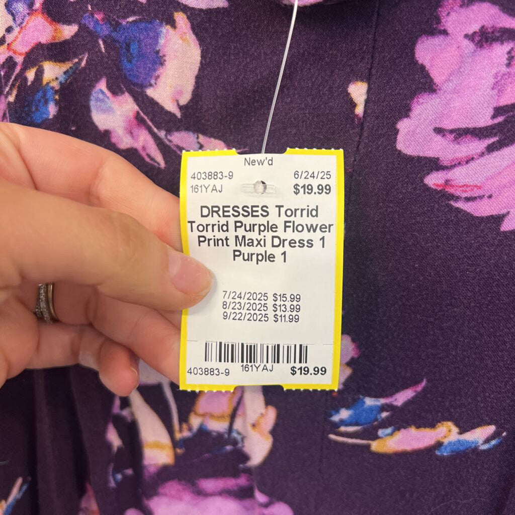 Torrid Purple Flower Print Maxi Dress 1