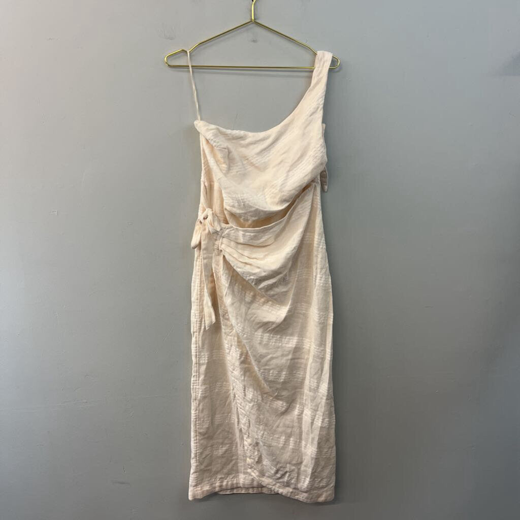 Free People Cream Wrap One Shoulder Maxi Dress Large