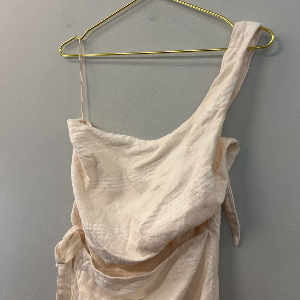 Free People Cream Wrap One Shoulder Maxi Dress Large