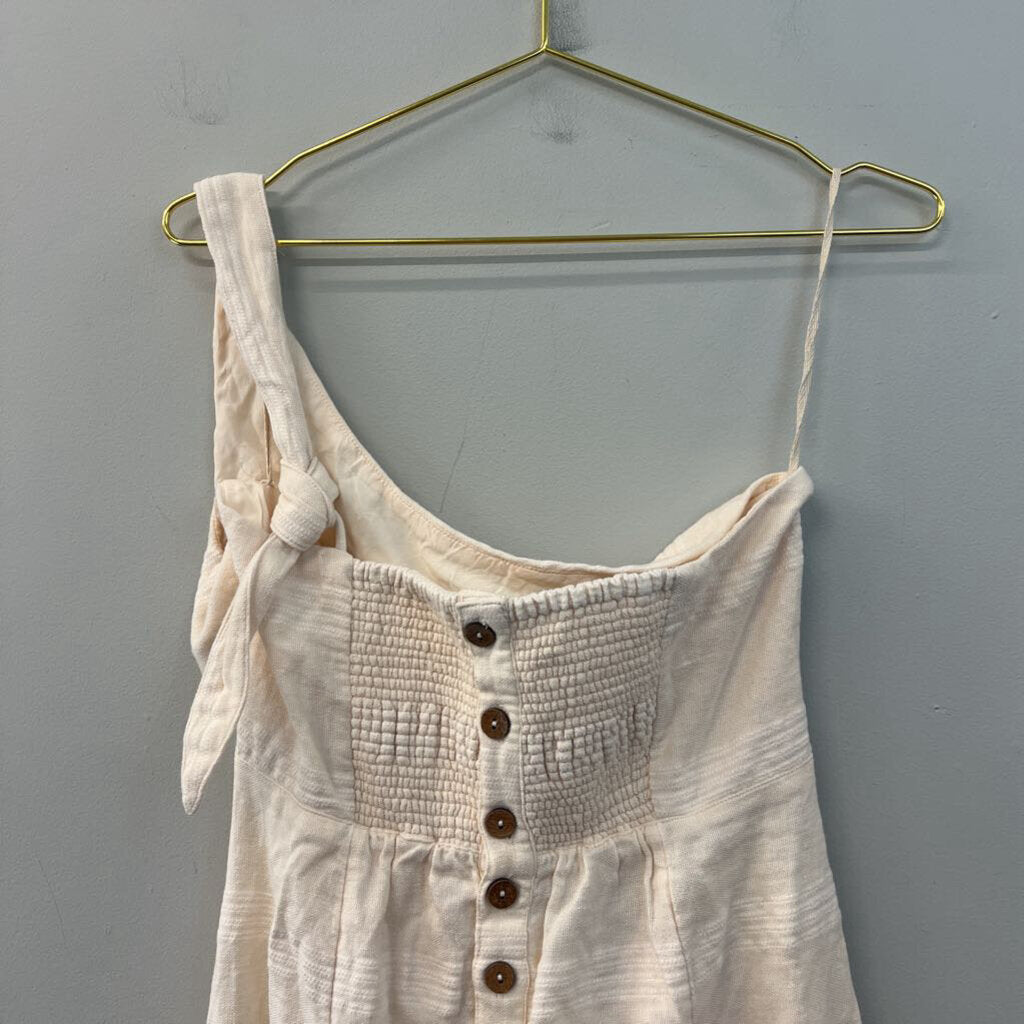 Free People Cream Wrap One Shoulder Maxi Dress Large