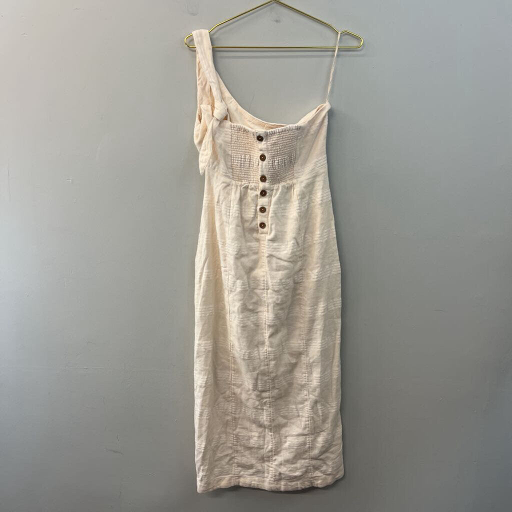 Free People Cream Wrap One Shoulder Maxi Dress Large