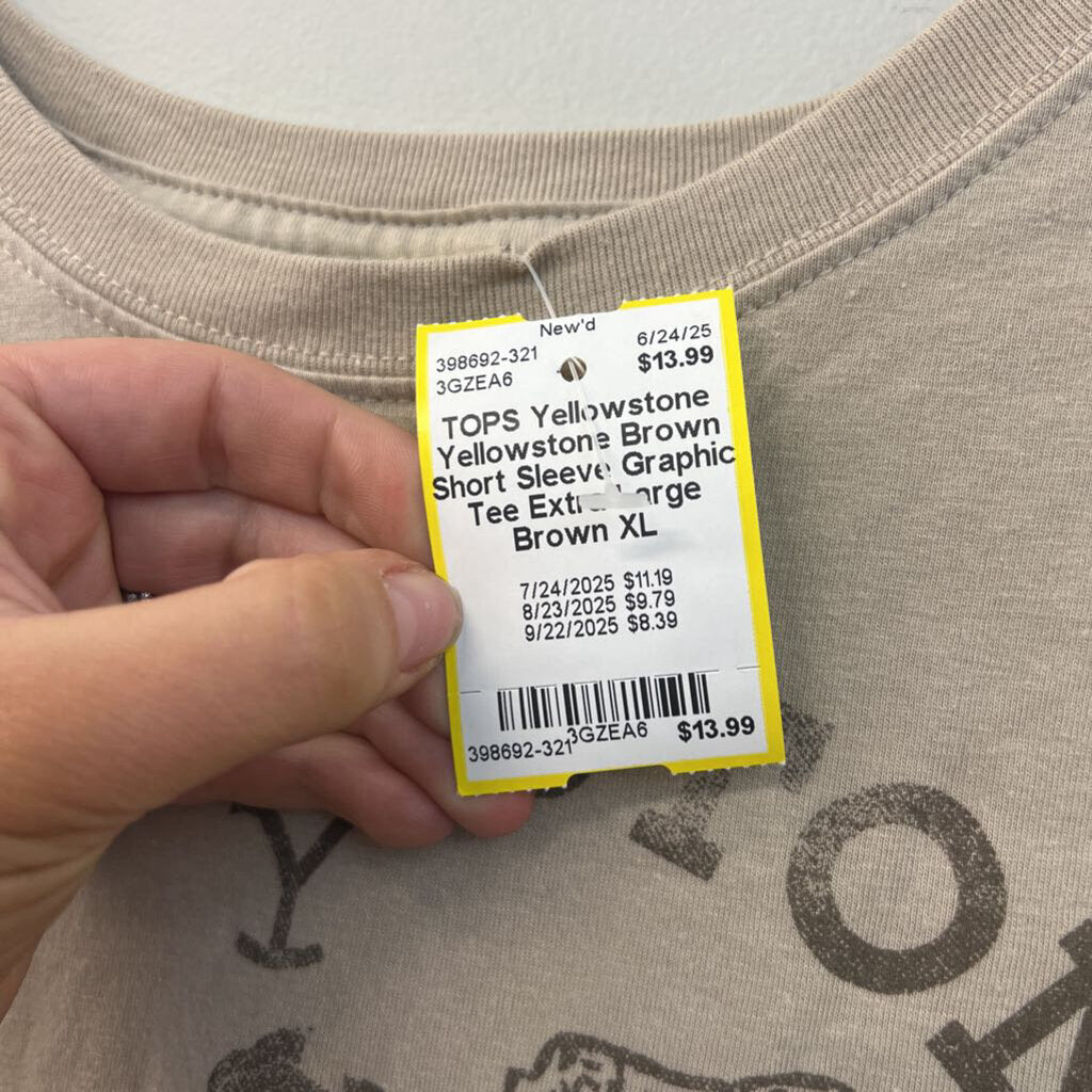 Yellowstone Brown Short Sleeve Graphic Tee Extra Large