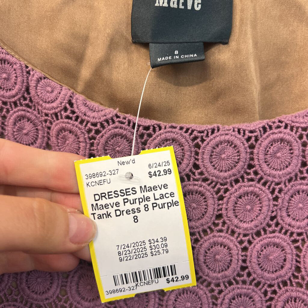 Maeve Purple Lace Tank Dress 8