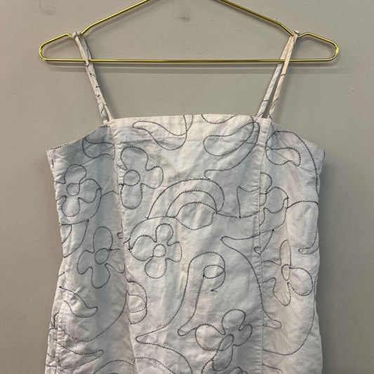 Madewell Blue Embroidered Flower Dress 2