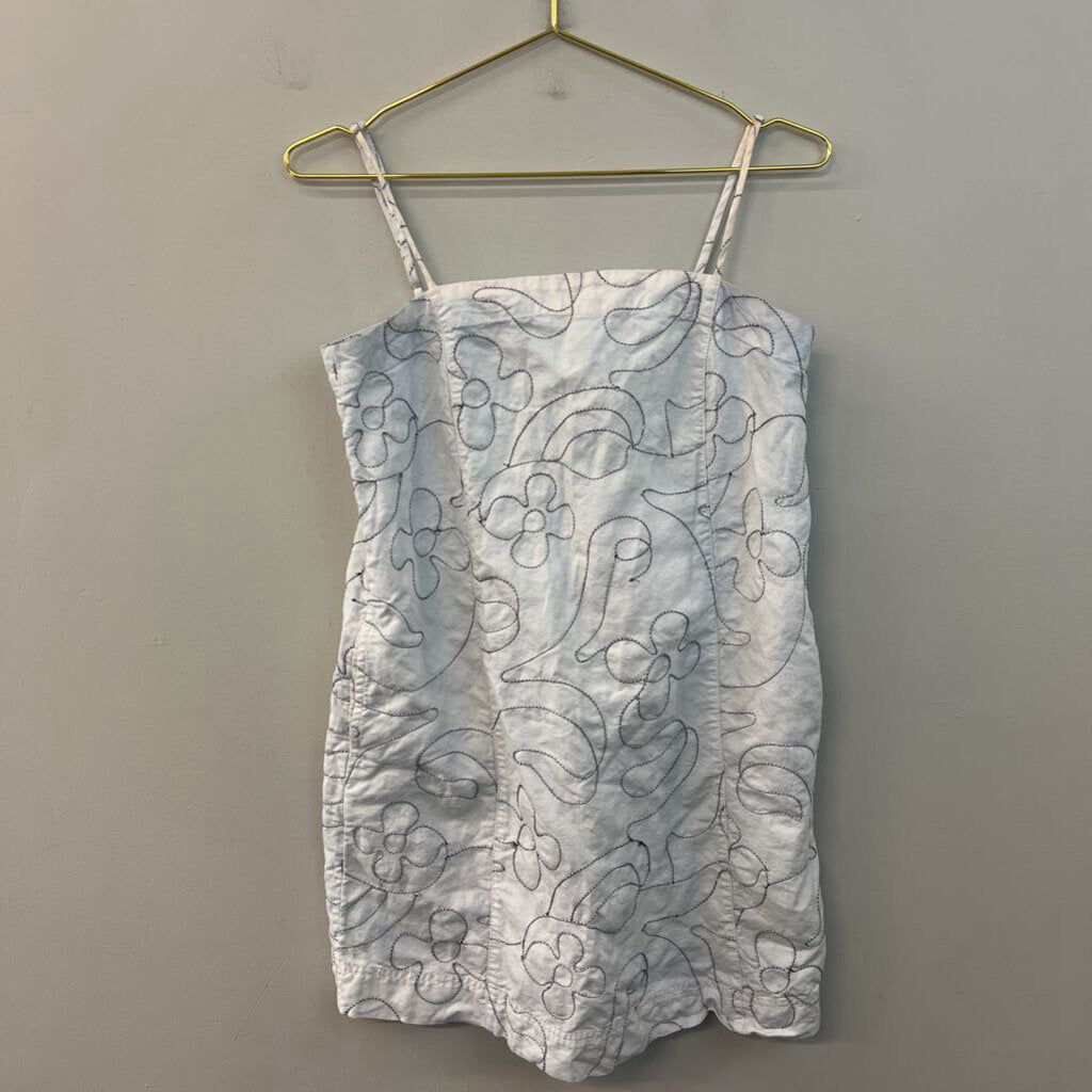 Madewell Blue Embroidered Flower Dress 2