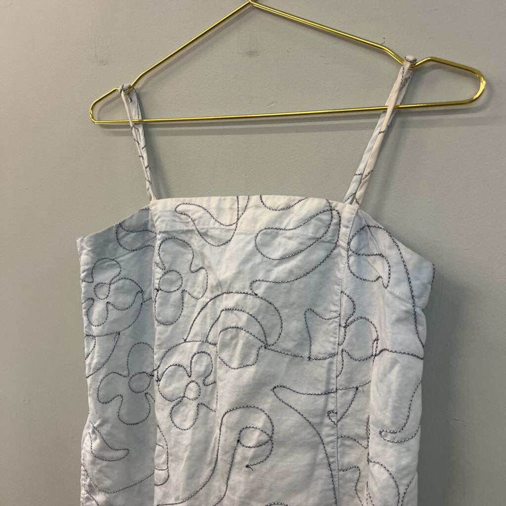 Madewell Blue Embroidered Flower Dress 2