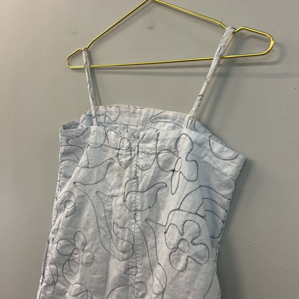 Madewell Blue Embroidered Flower Dress 2