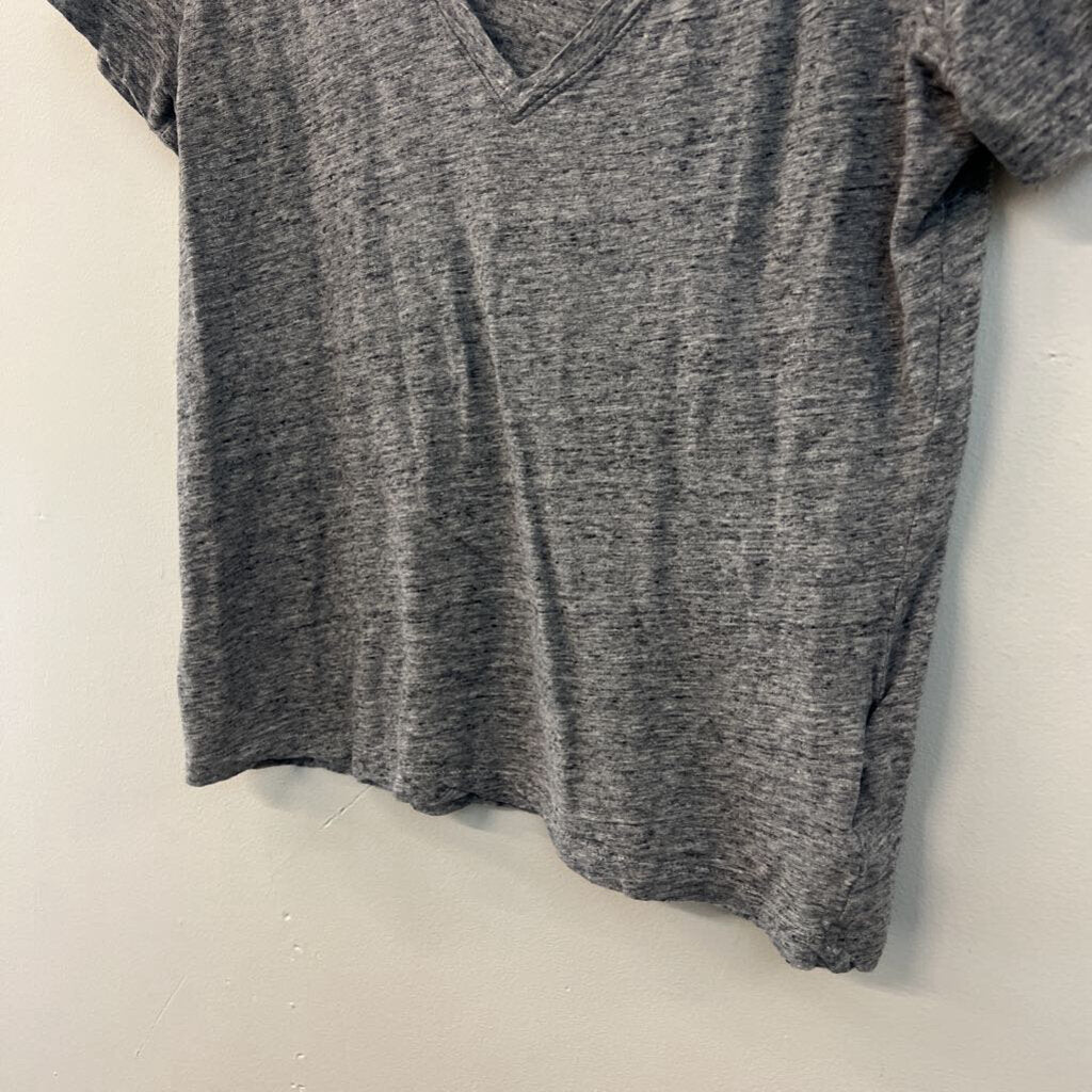 Madewell Grey V Neck Short Sleeve Top Small