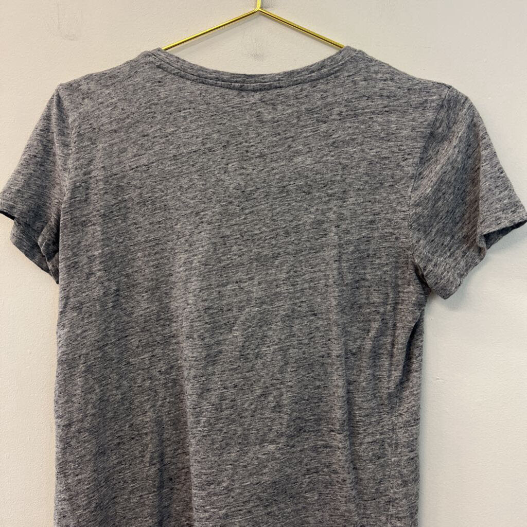 Madewell Grey V Neck Short Sleeve Top Small