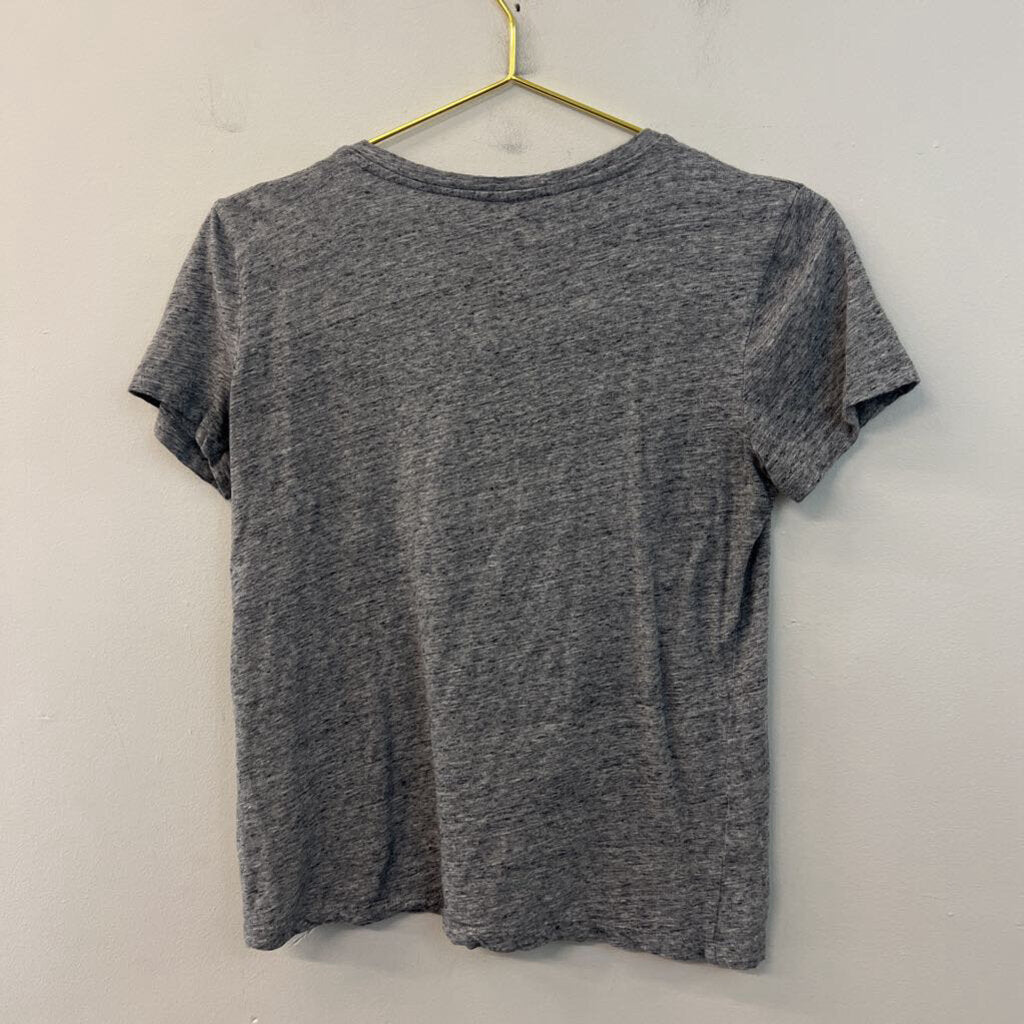 Madewell Grey V Neck Short Sleeve Top Small