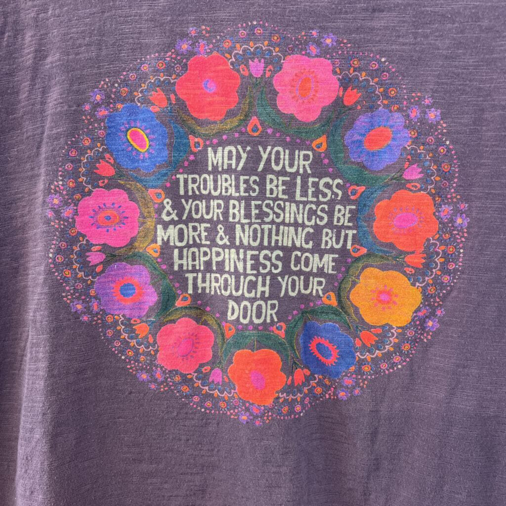 Natural Life Purple/ Multi Short Sleeve Graphic Tee Small