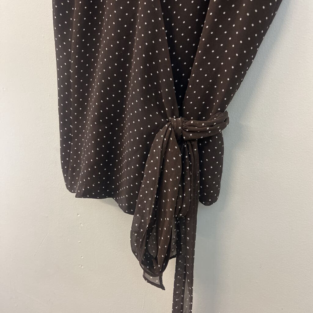 Evan Picone Brown/ White Polka Dot Sleeveless Top 6