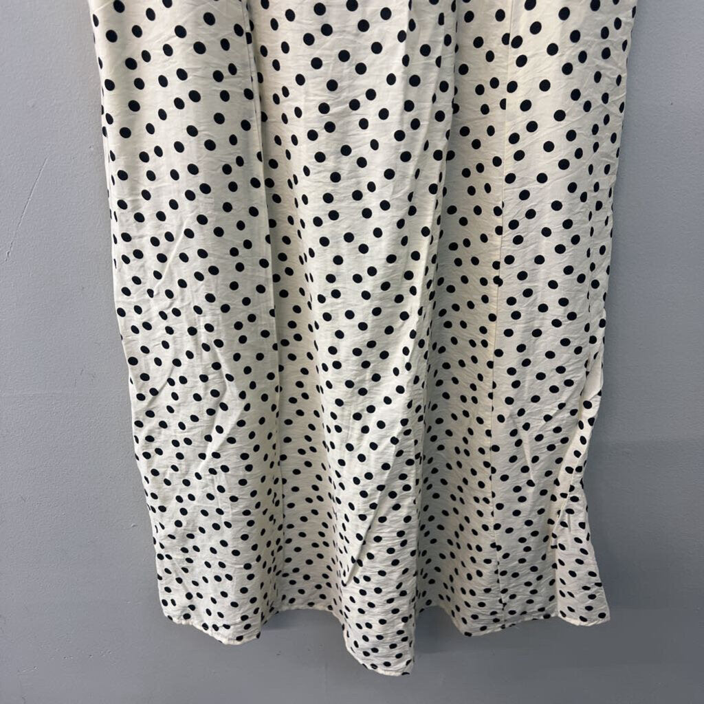 Rachel Zoe Cream/ Black Polka Dot Midi Dress 12