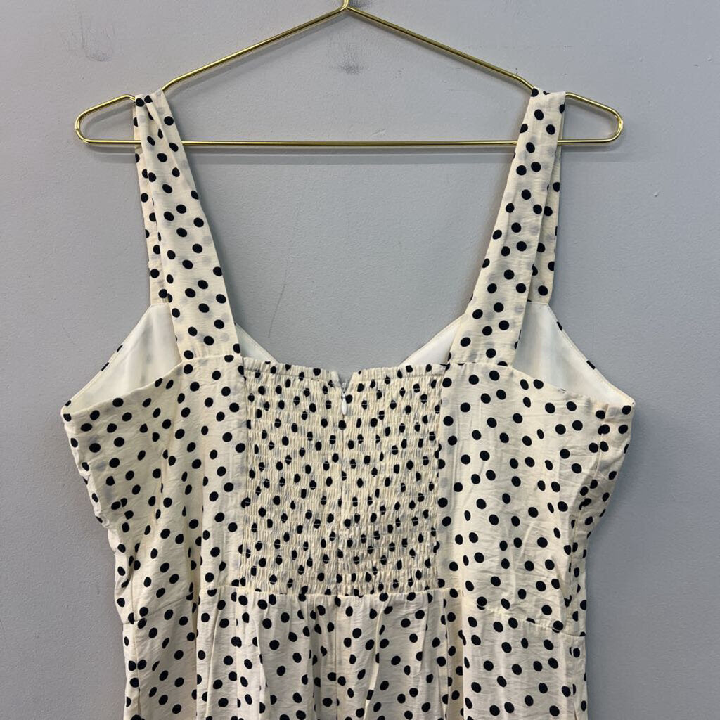 Rachel Zoe Cream/ Black Polka Dot Midi Dress 12