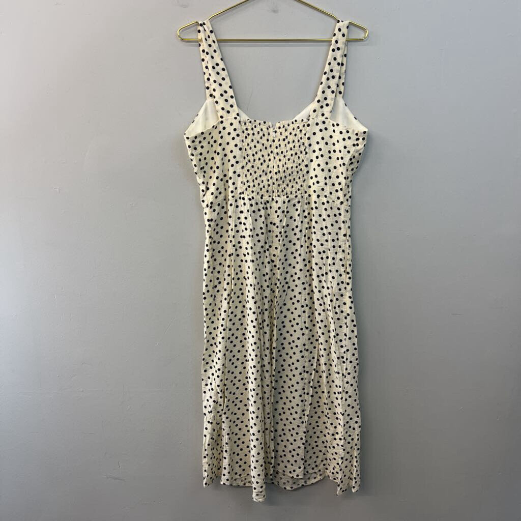 Rachel Zoe Cream/ Black Polka Dot Midi Dress 12
