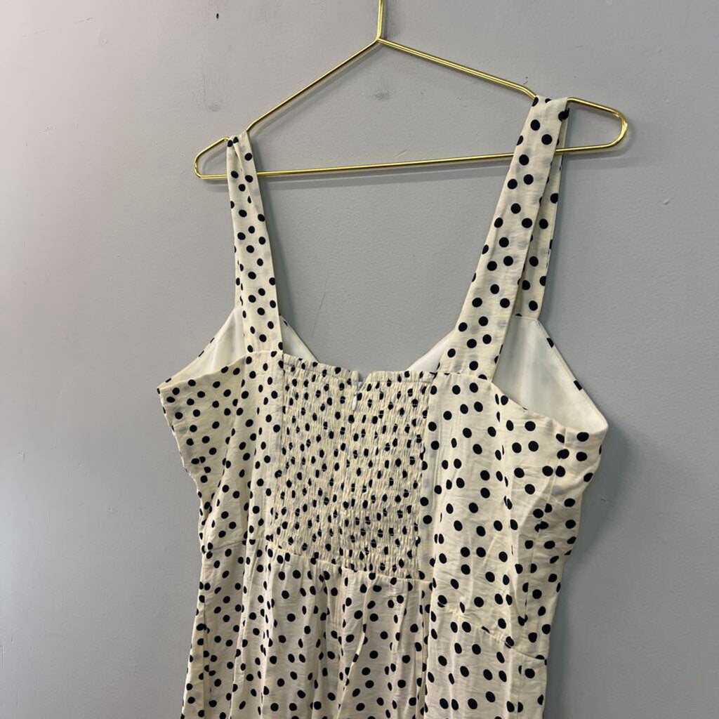 Rachel Zoe Cream/ Black Polka Dot Midi Dress 12