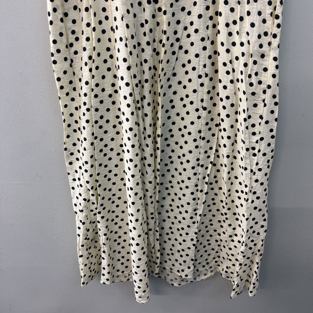 Rachel Zoe Cream/ Black Polka Dot Midi Dress 12