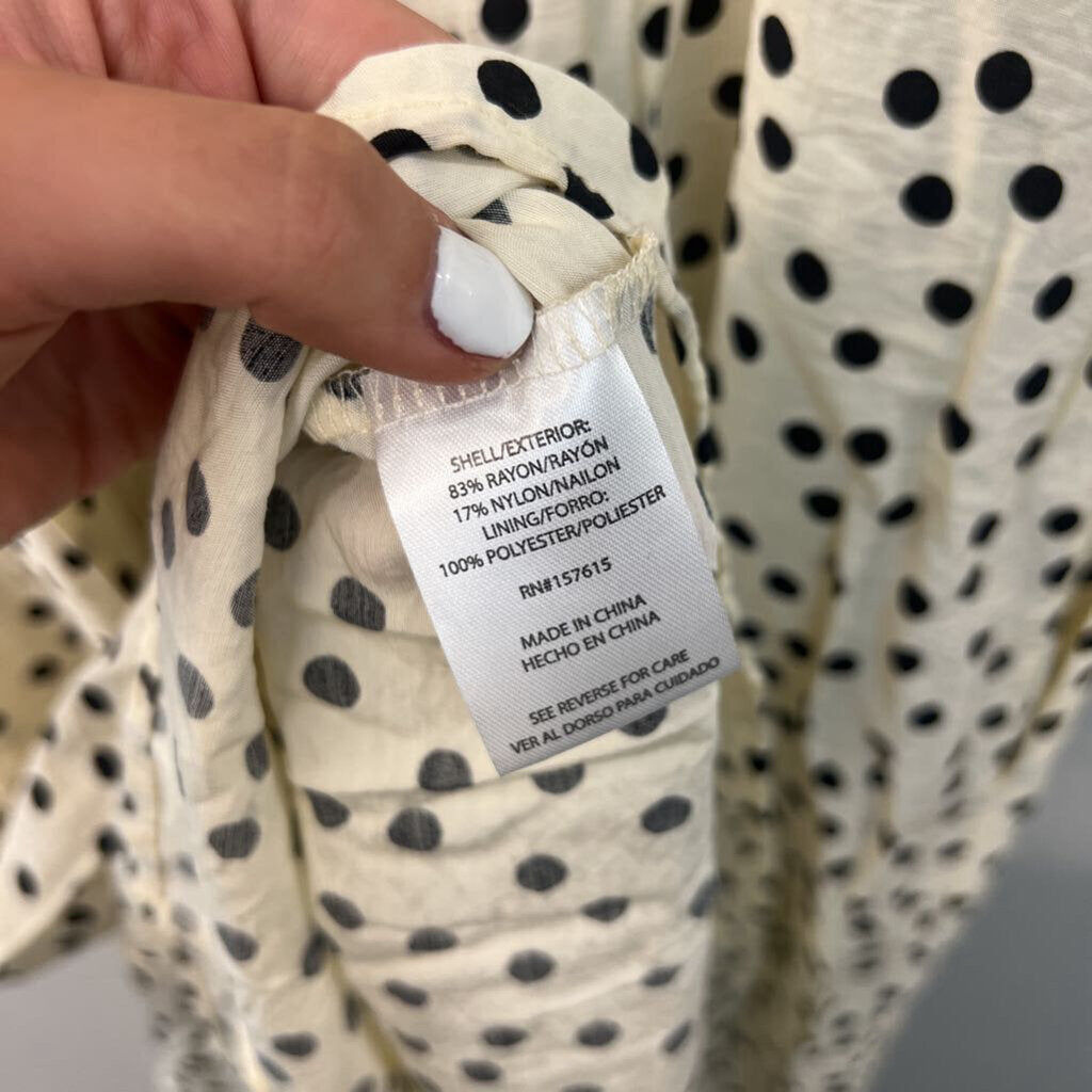 Rachel Zoe Cream/ Black Polka Dot Midi Dress 12