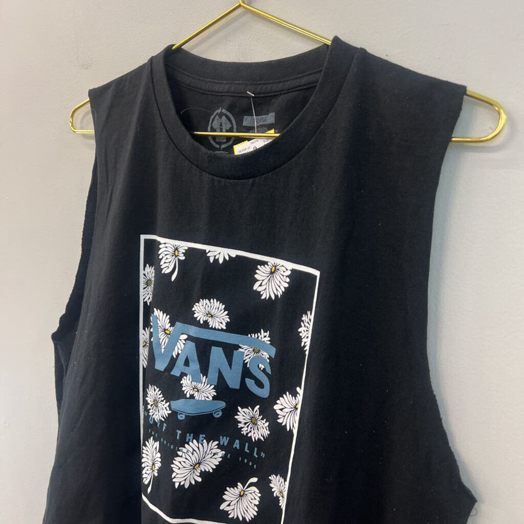 Vans Black/ Blue Graphic Boxy Tank Top Extra Large
