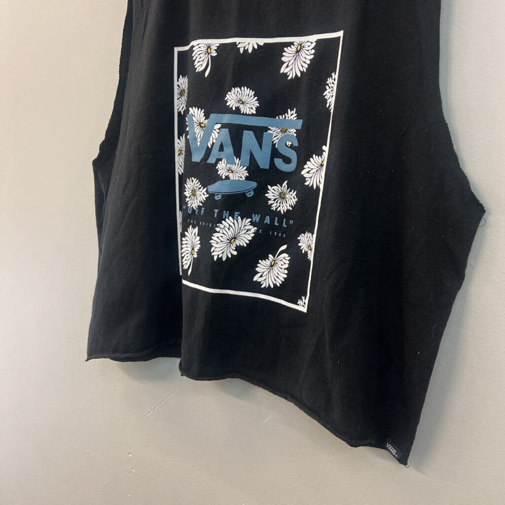 Vans Black/ Blue Graphic Boxy Tank Top Extra Large