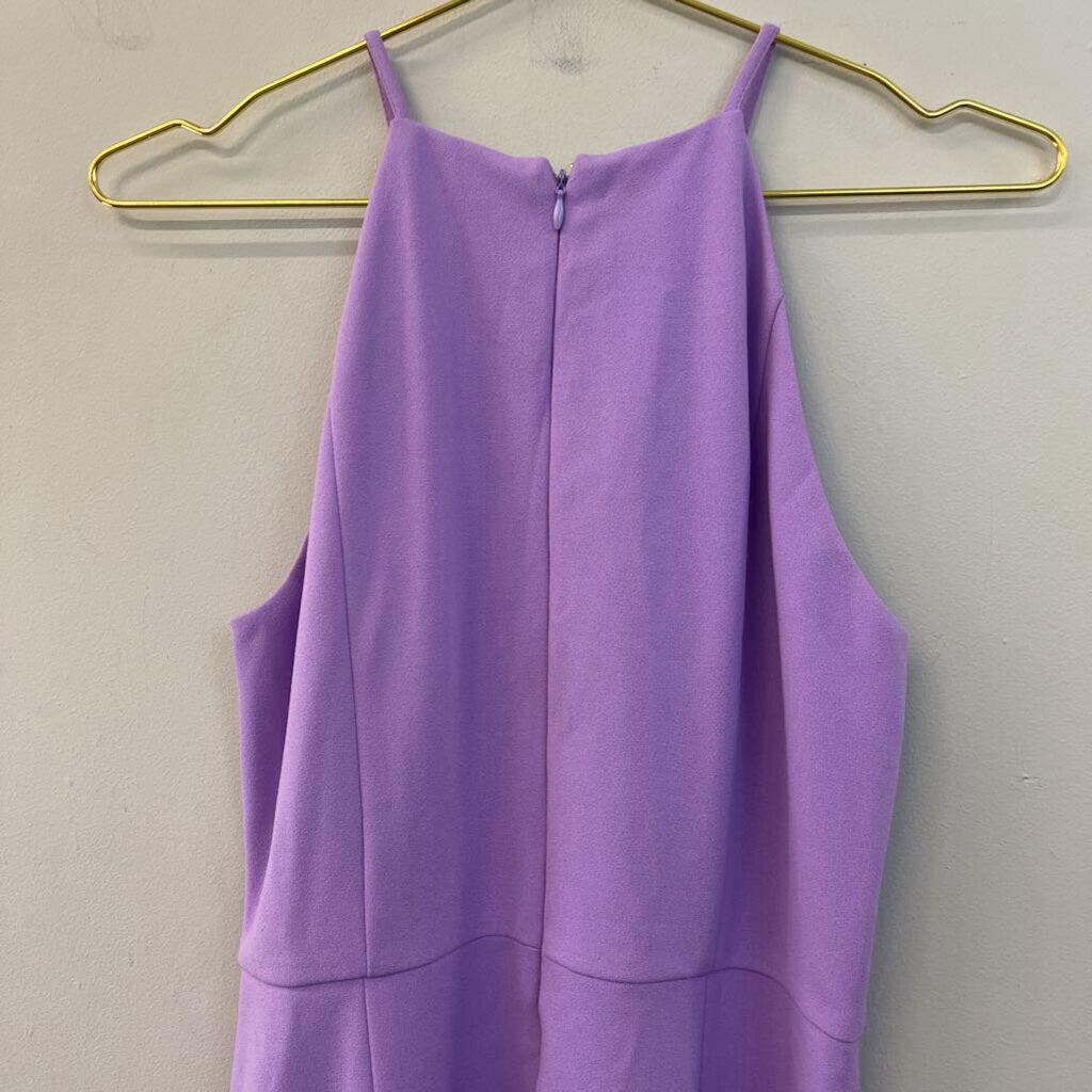 Donna Morgan Purple High Neck Ruffle Detail Dress 8