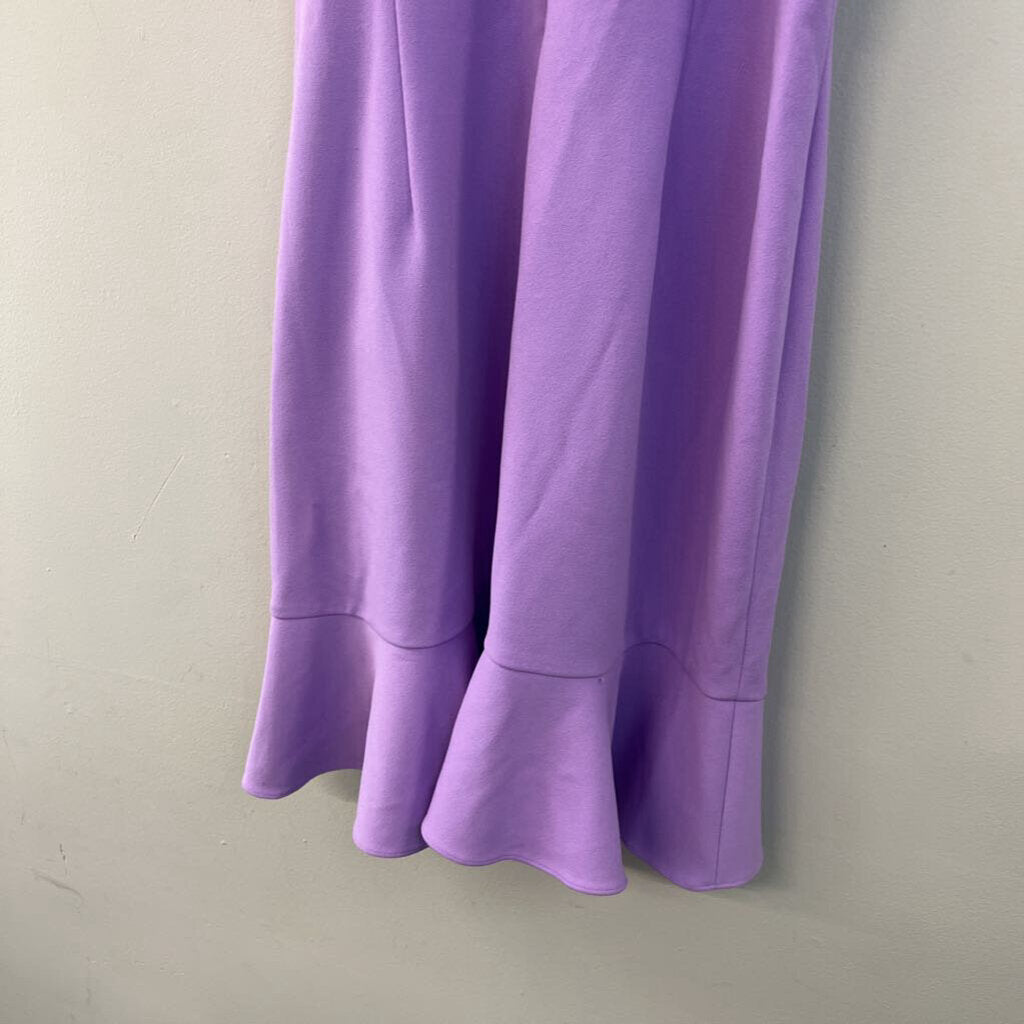 Donna Morgan Purple High Neck Ruffle Detail Dress 8