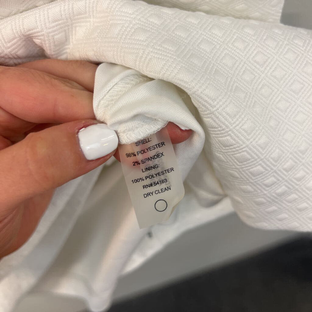 Tommy Hilfiger White Textured Short Sleeve Dress 8