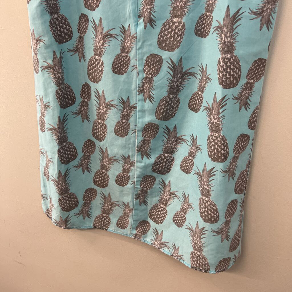 Ingear Blue Grey Pineapple Print Tank Dress XXL