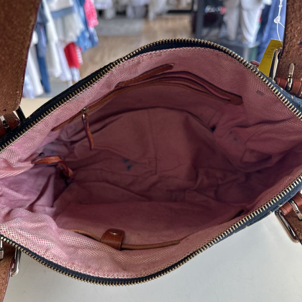 Dooney and Bourke Black/ Brown Logo Purse