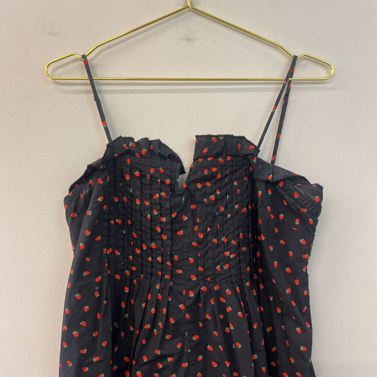 Madewell Black Strawberry Print Dress 6