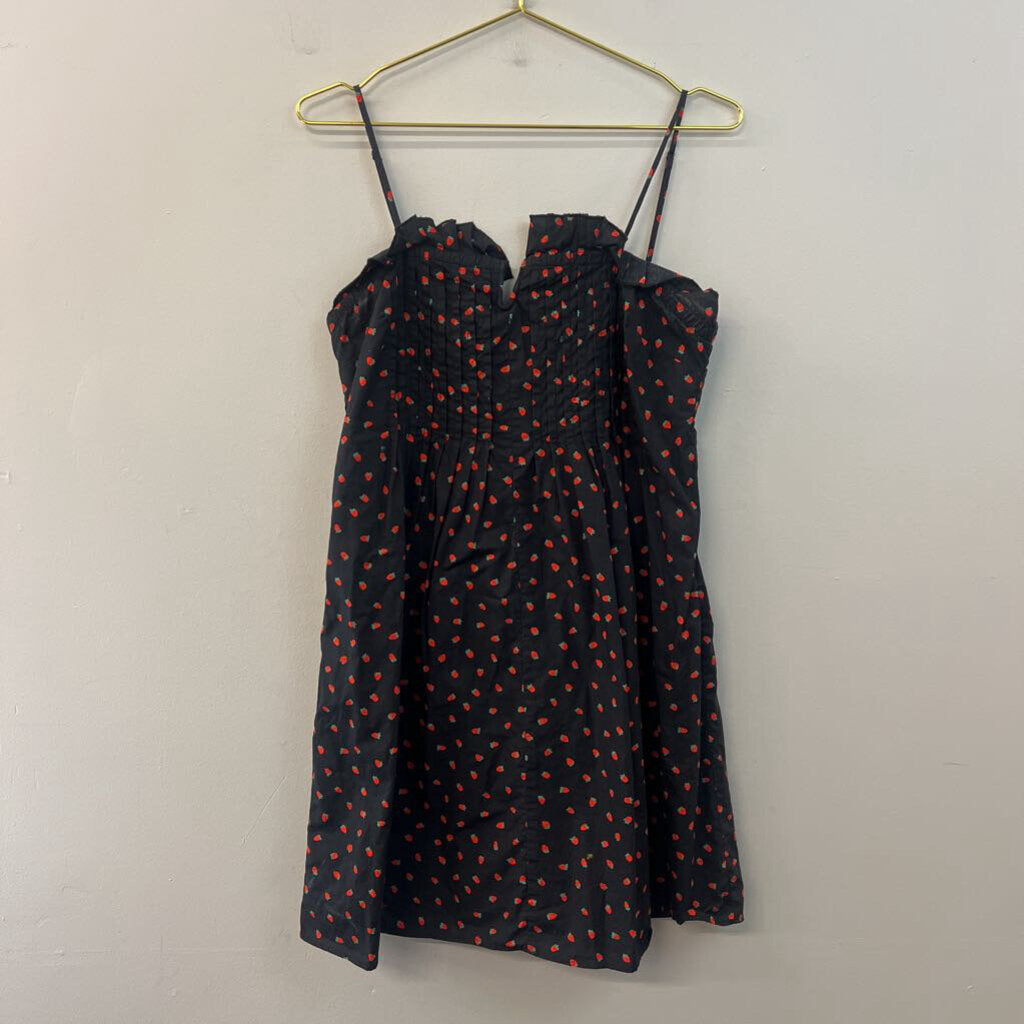 Madewell Black Strawberry Print Dress 6