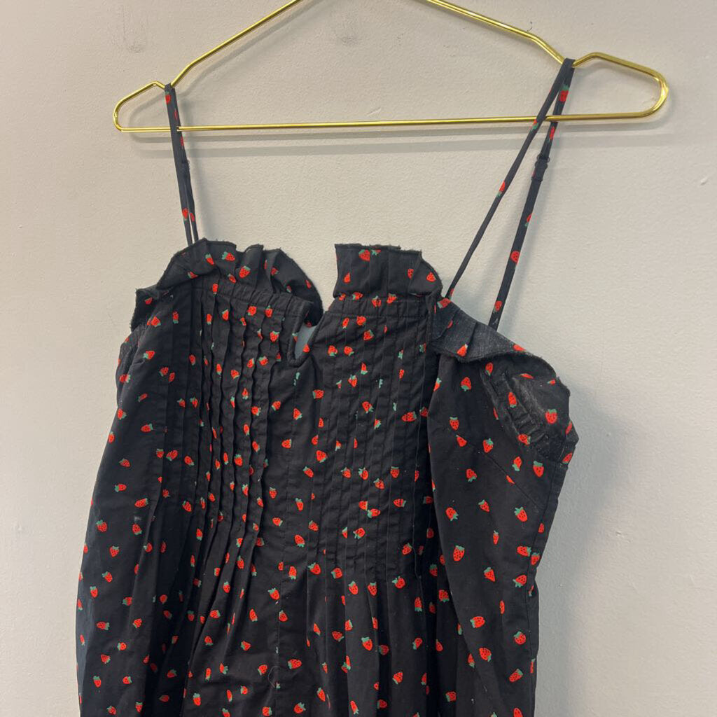 Madewell Black Strawberry Print Dress 6