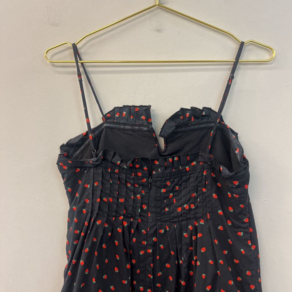 Madewell Black Strawberry Print Dress 6