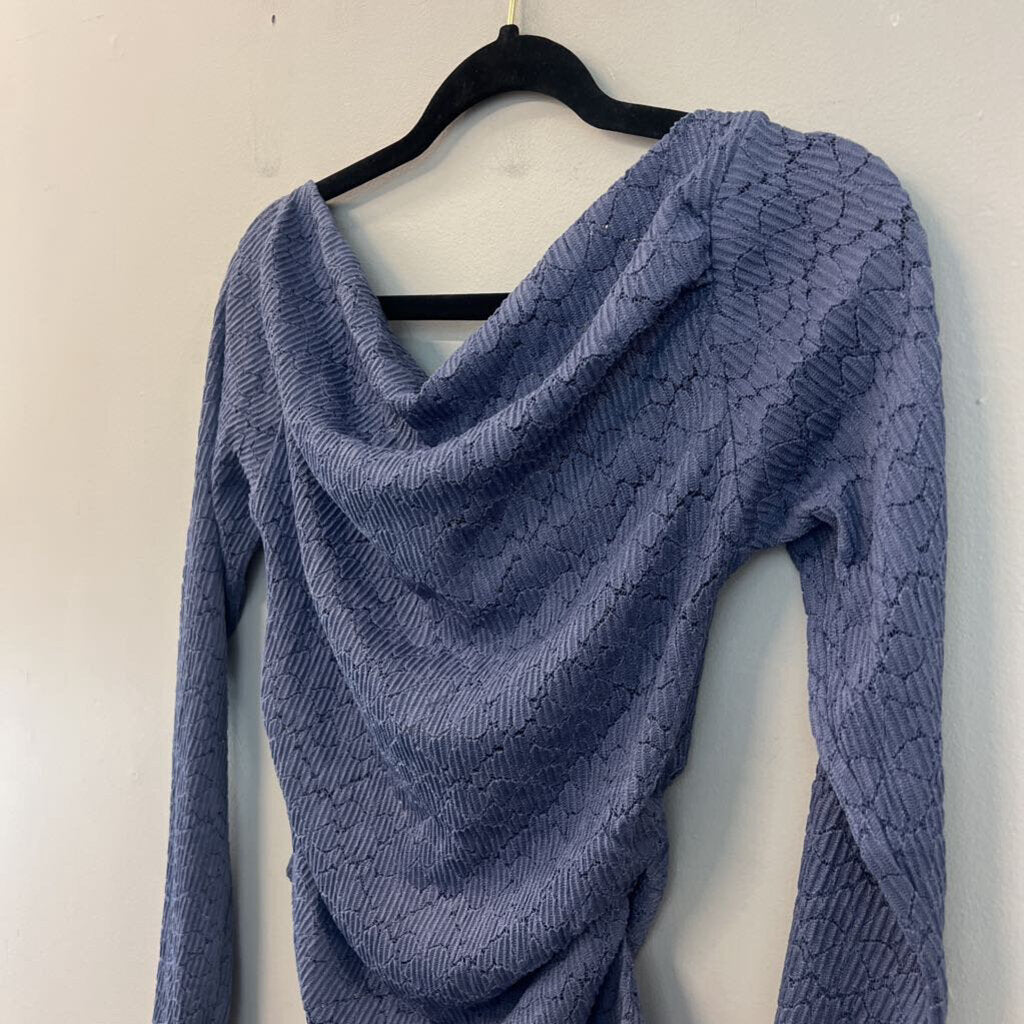 By Together Blue Lace Long Sleeve Top Large