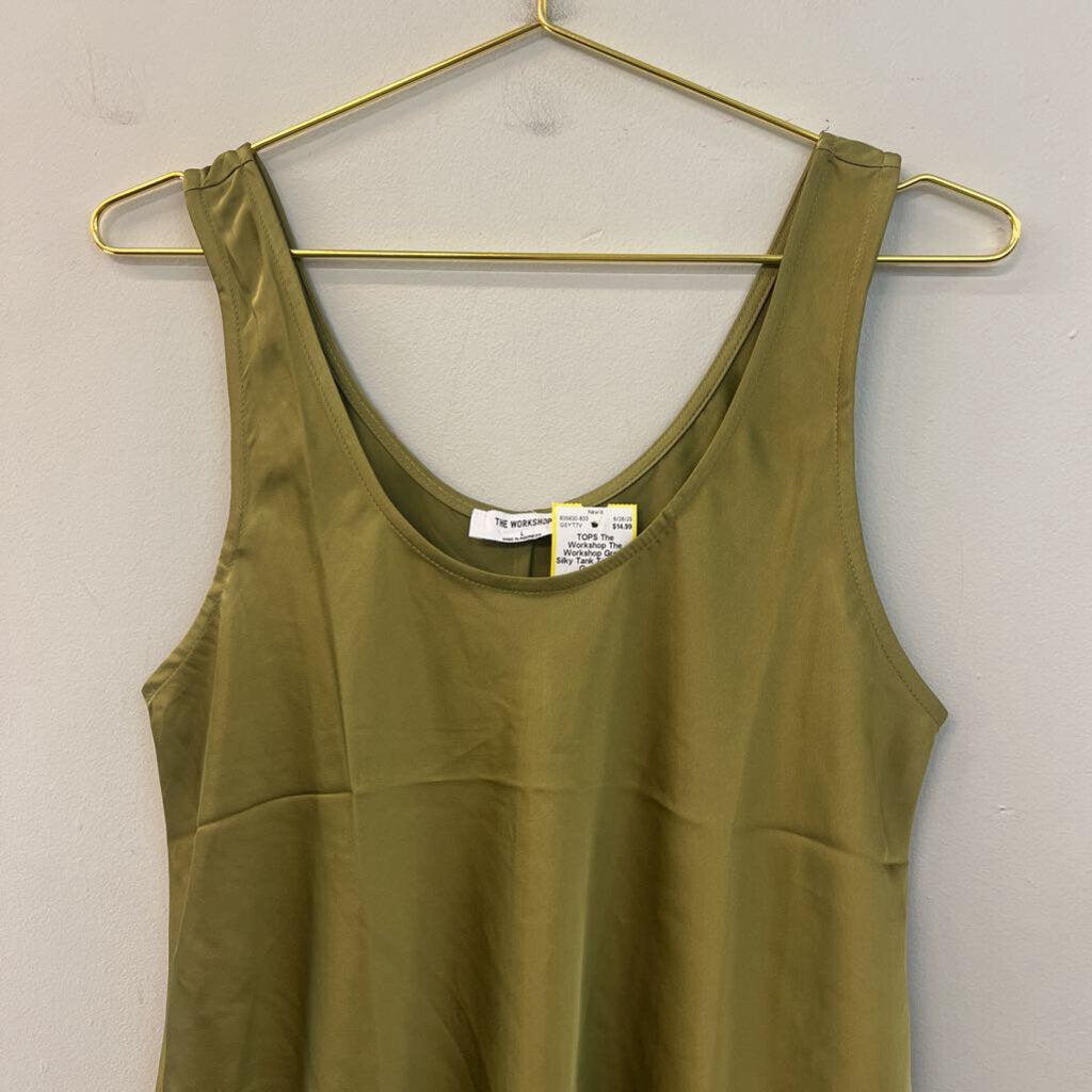 The Workshop Green Silky Tank Top Large