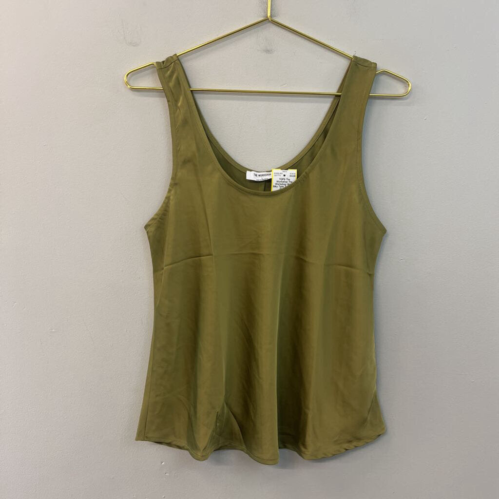 The Workshop Green Silky Tank Top Large