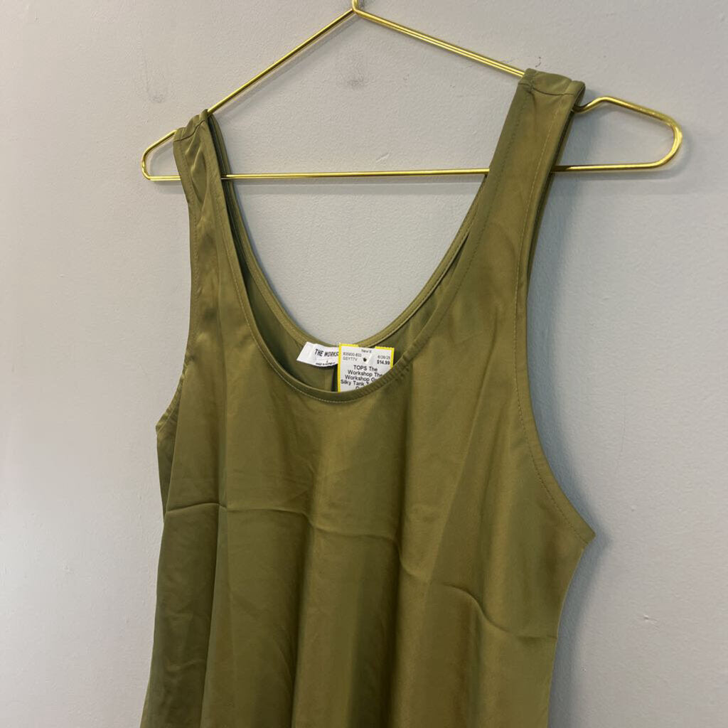 The Workshop Green Silky Tank Top Large