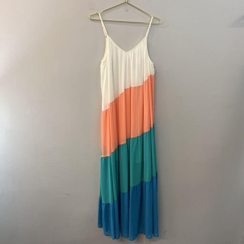Entro Multi Color Block Maxi Dress Medium