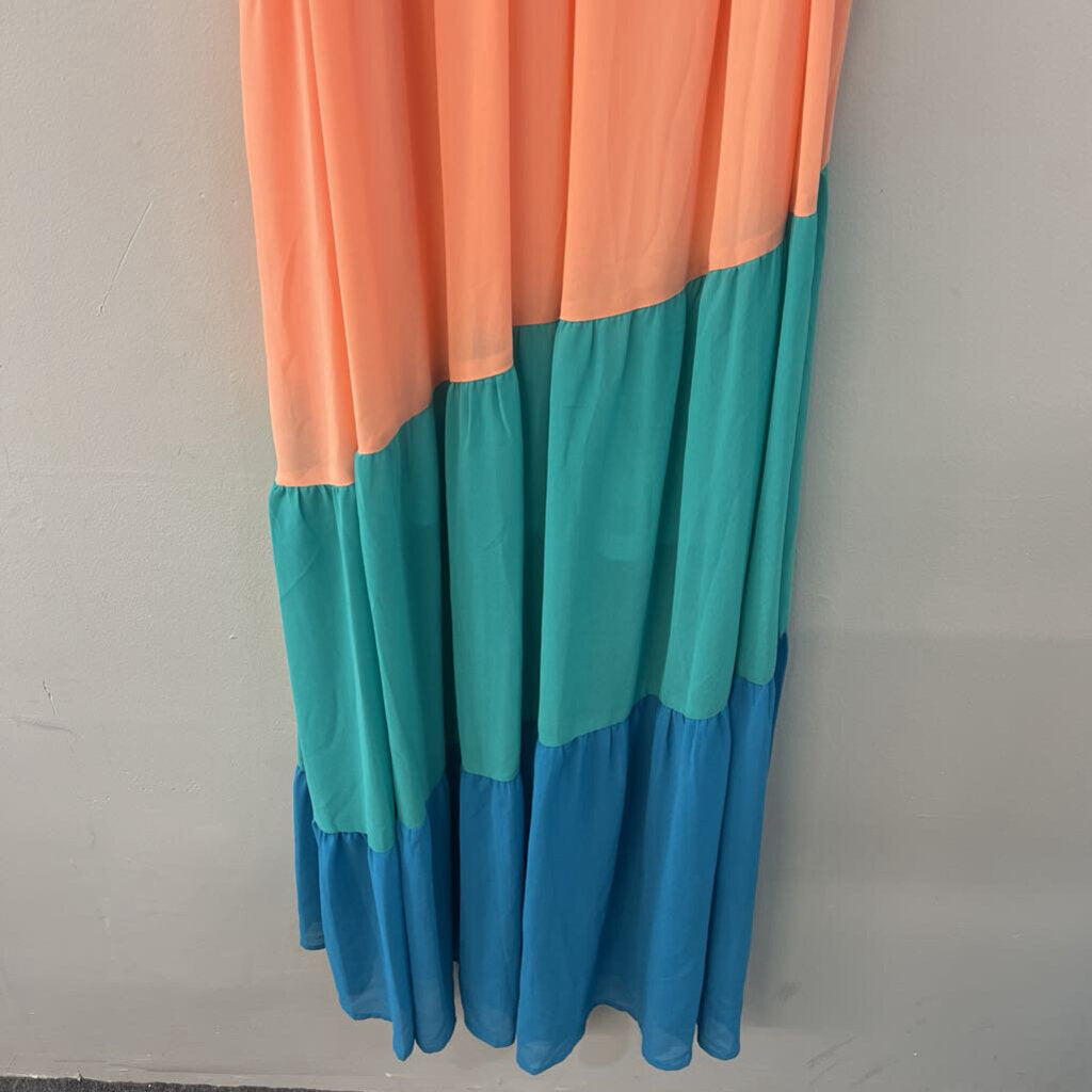 Entro Multi Color Block Maxi Dress Medium