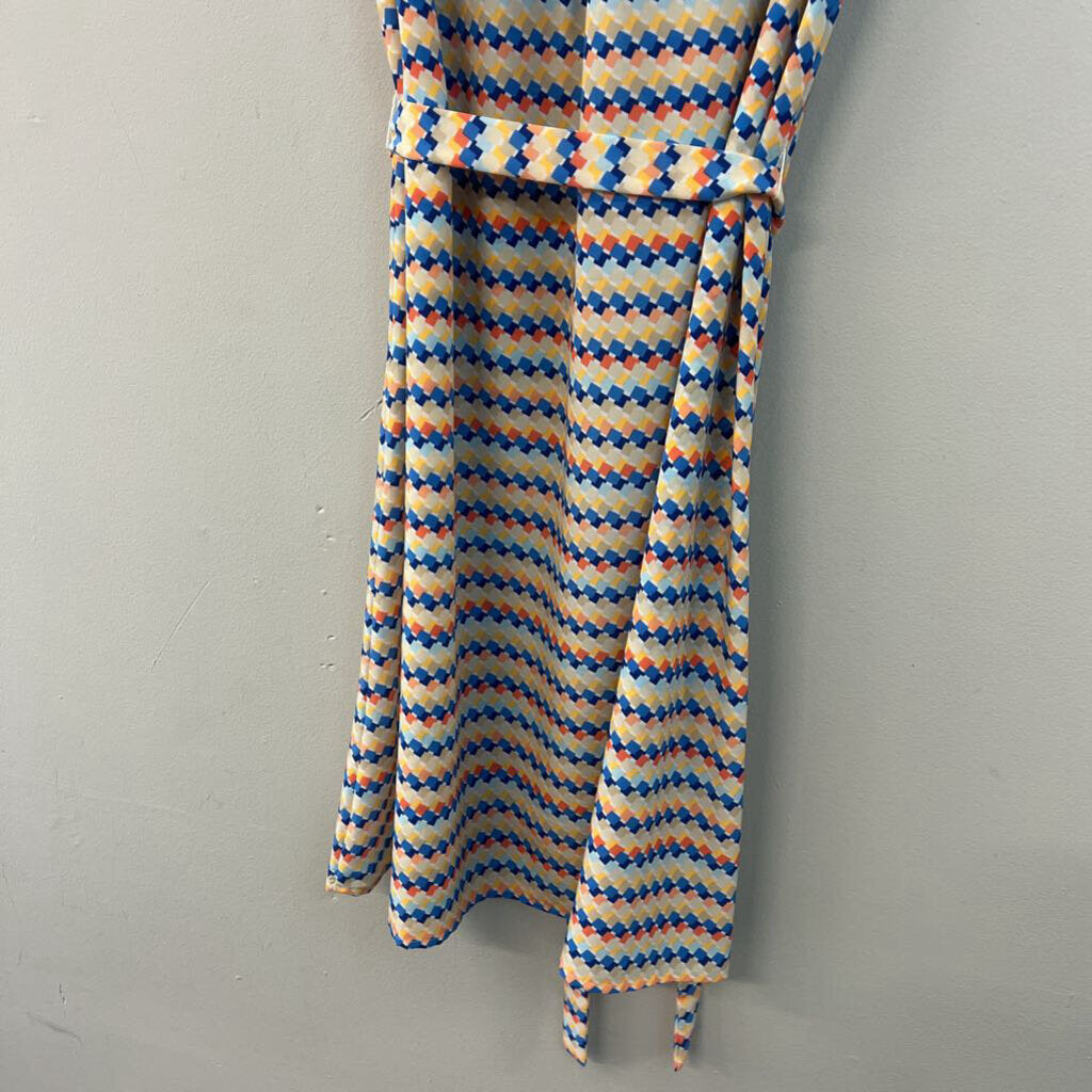Tommy Hilfiger Beige/ Multi Print Tie Waist Tank Dress Small