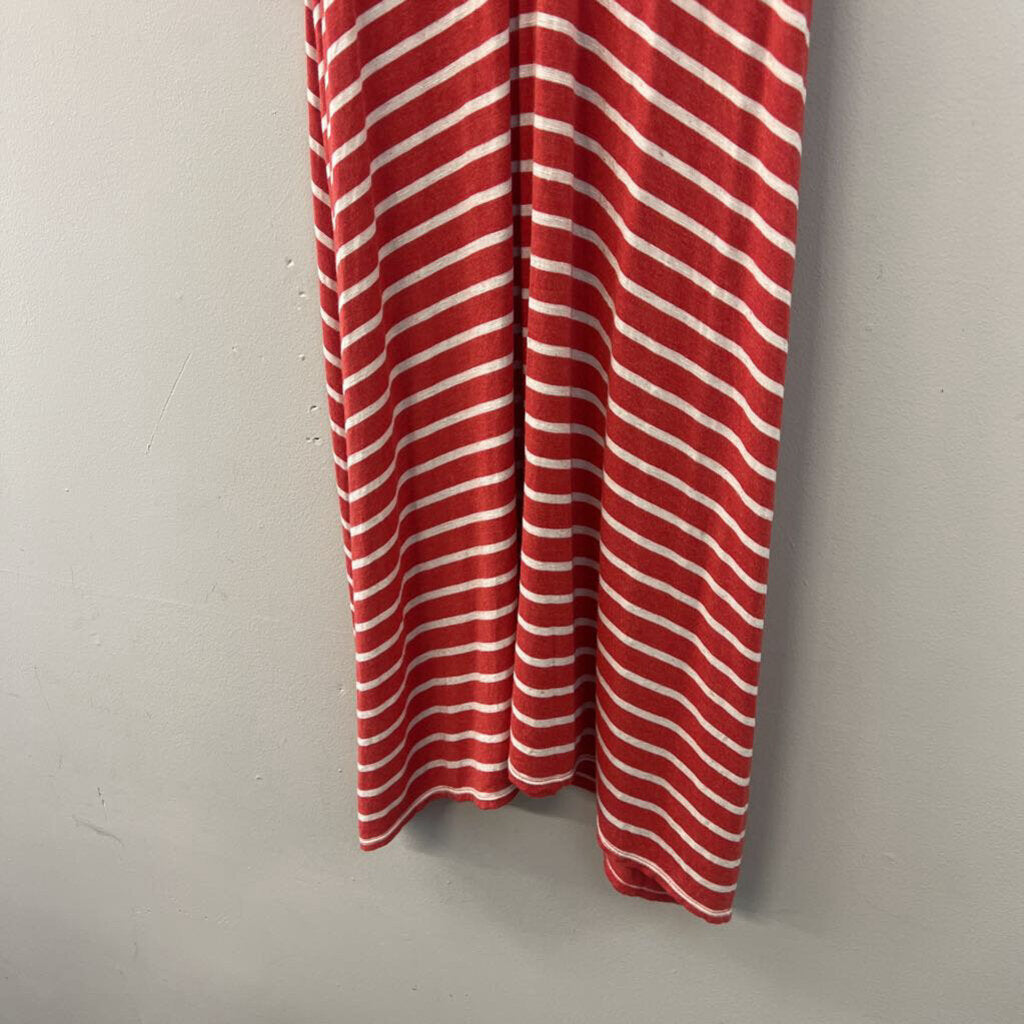 Max Studio Red/ White Striped Short Sleeve Dress Small