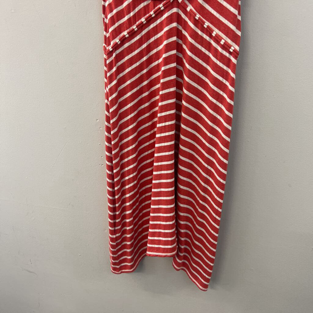 Max Studio Red/ White Striped Short Sleeve Dress Small