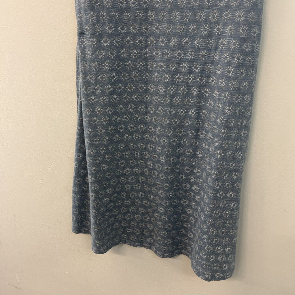 Toad and Co Blue/ White Print Short Sleeve Dress Small