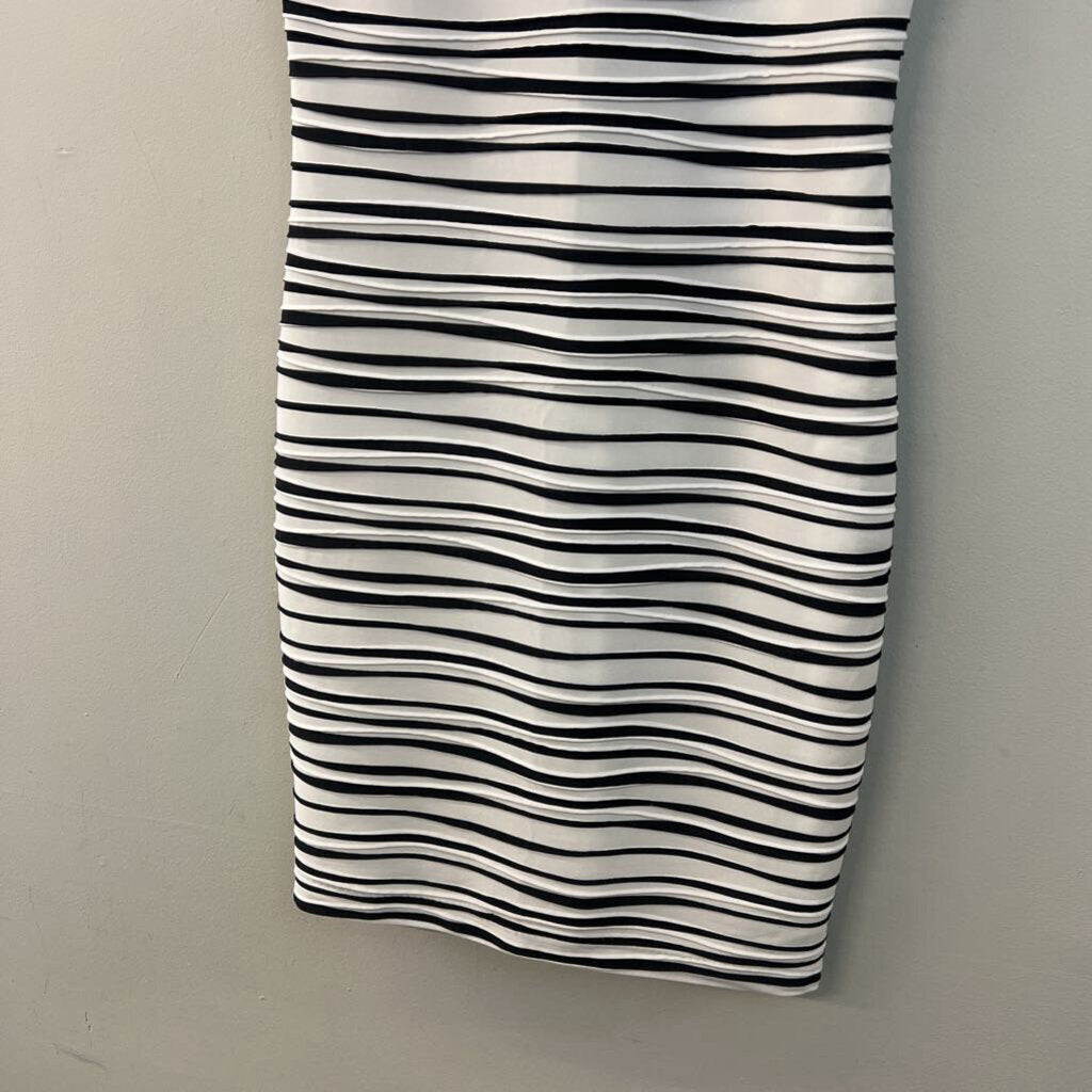 Calvin Klein Black/ White Striped Textured Tank Dress 4